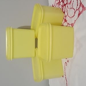 4 Vintage Tupperware Yellow Storage Containers